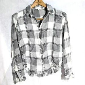 Bella Dahl Black and White plaid Shirt sz XS